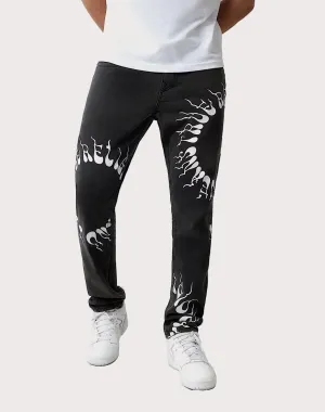 Fashion photography True Religion Dark Society Club Rocco Flap Slim Fit Denim Jeans Suede - finished fashion