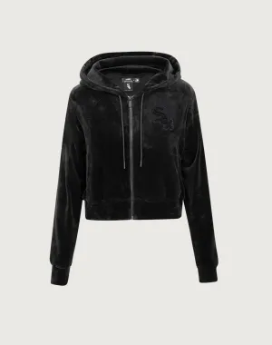 Fashion subscription services Pro Standard Chicago White Sox Triple Black Velour Zip Hoodie Beachwear items