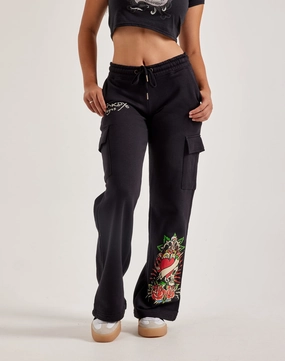 Fashion brands Ed Hardy Rose Skull Fleece Cargo Pants Fashion archives