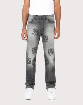 Fashion care (washing, ironing, etc.) Grindhouse Straight Fit Spider Rhinestone Jeans Fashion boutiques
