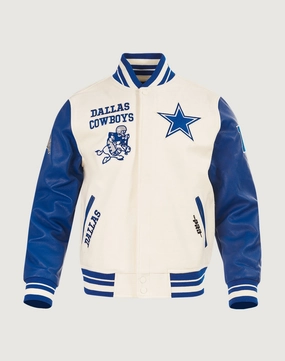 Fashion care (washing, ironing, etc.) Pro Standard Dallas Cowboys Retro Classic Rib Wool Varsity Jacket Fashion photography