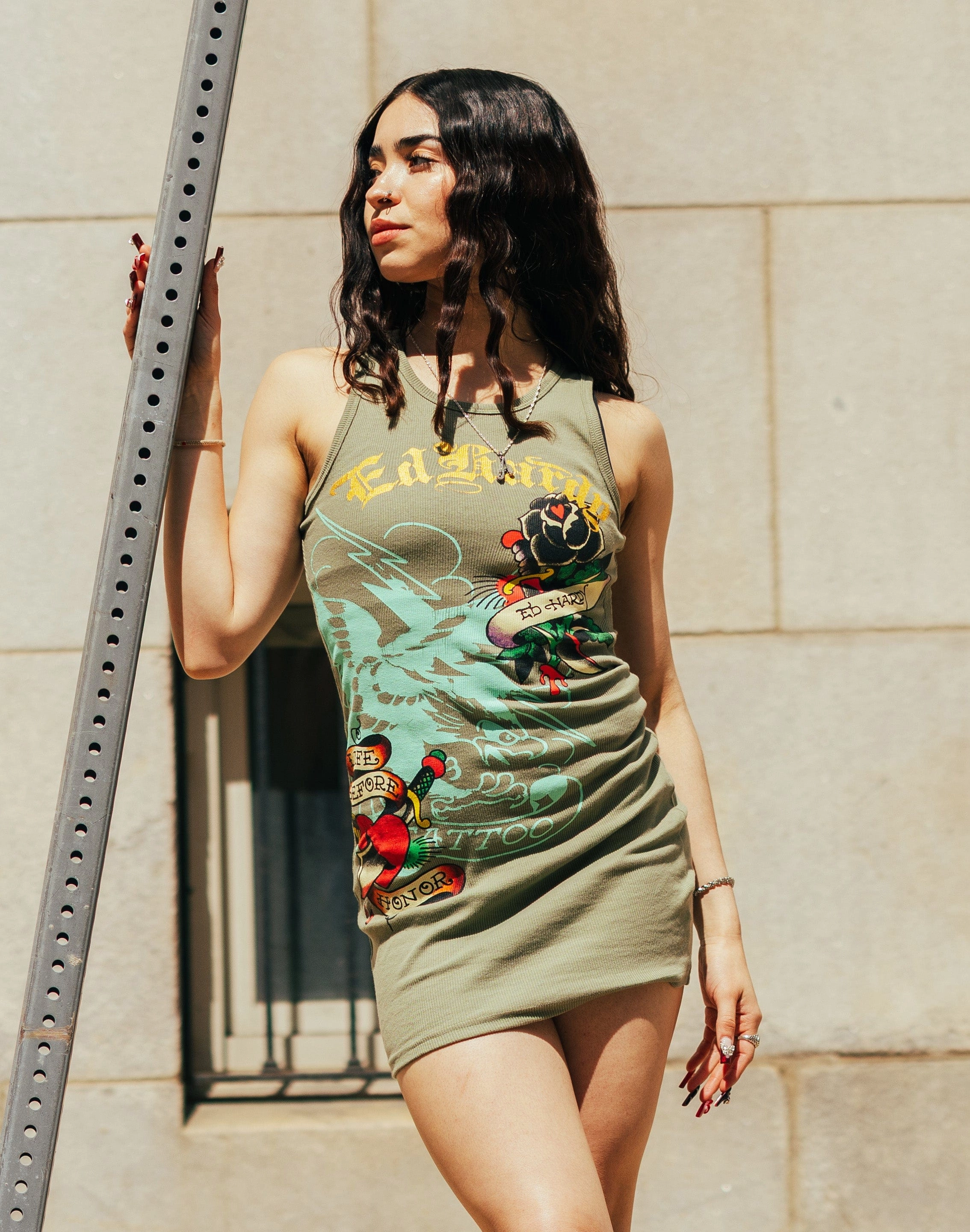 Ed Hardy Black Rose Tank Dress Casual wear options Fashion bloggers' picks