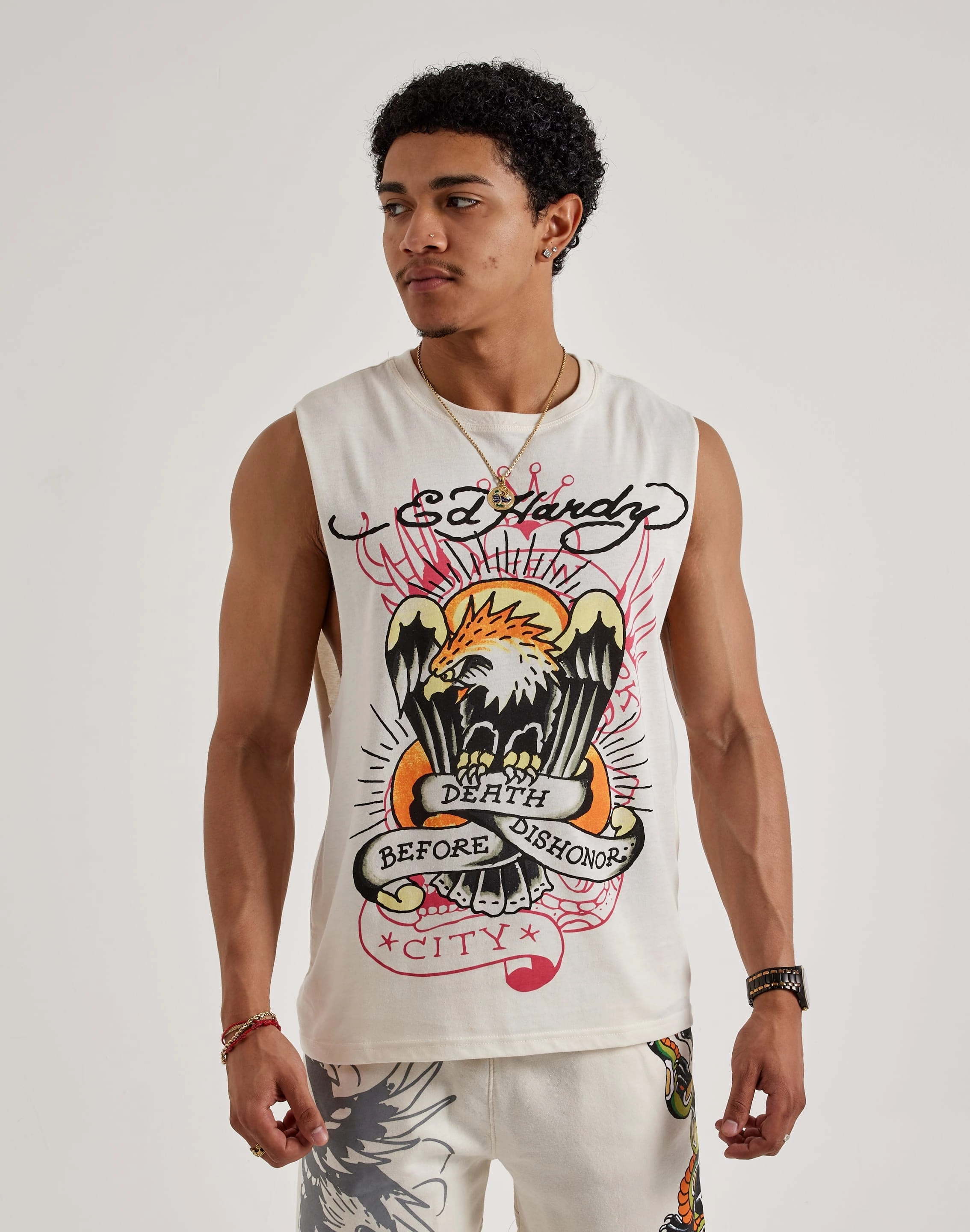 Fashion forecasting Ed Hardy Death Before Dishonor Eagle Sleeveless Tee Classic fashion pieces