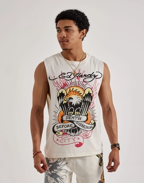 Fashion exhibitions Ed Hardy Death Before Dishonor Eagle Sleeveless Tee Smart casual wear