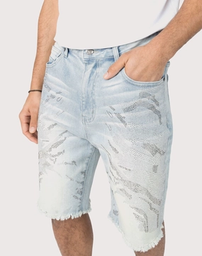 Fashion exhibitions Grindhouse Rhinestone Denim Shorts Fashion rental