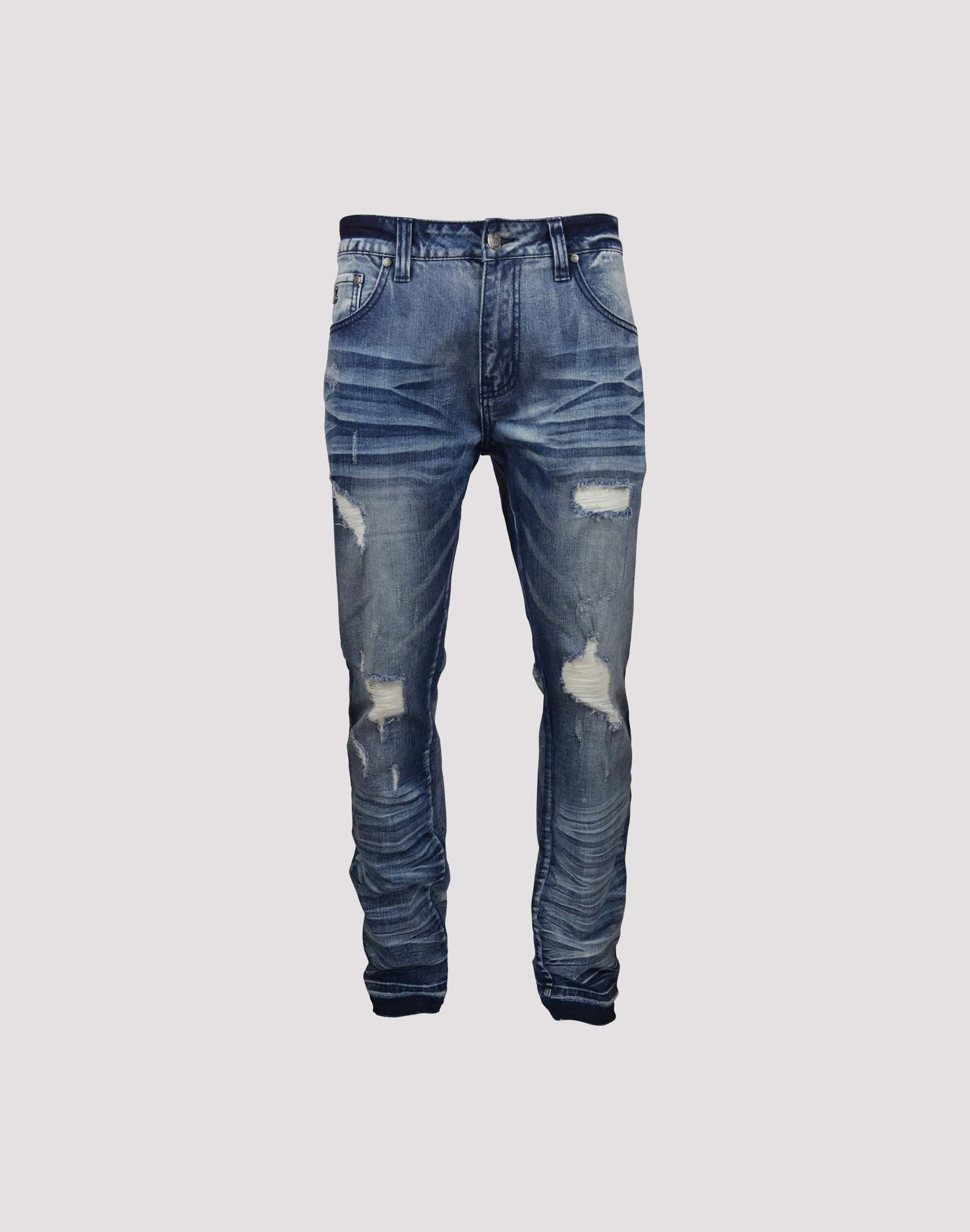 Fashion forecasting Grindhouse Blue Ripped Out Slim Fit Jeans Lace - detailed fashion