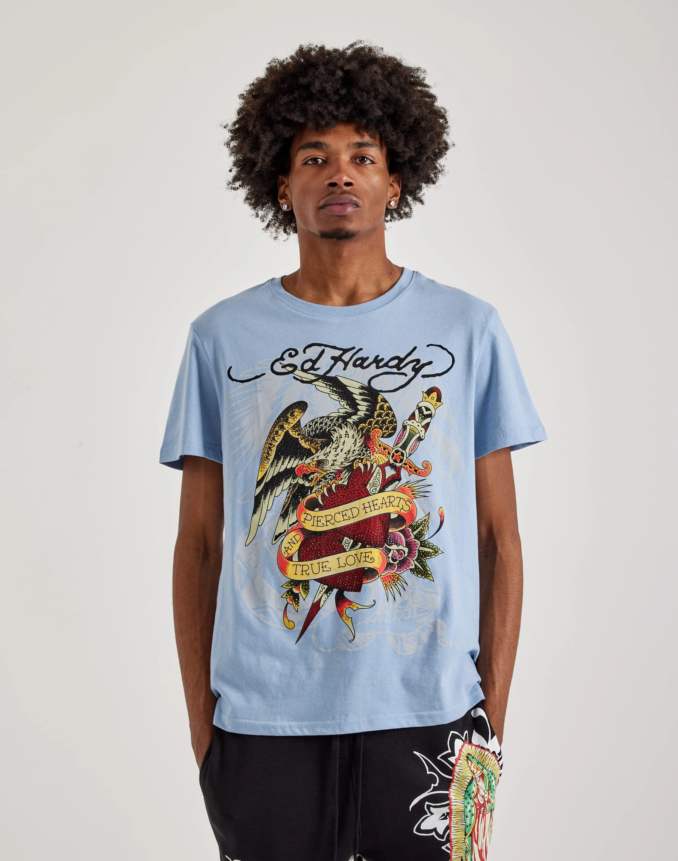 Fashion-forward items Ed Hardy Pierced Eagle Rhinestone Tee Hip - hop fashion