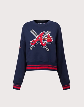 Fashion influencers' recommendations Pro Standard Atlanta Braves Mashup Rib Crewneck Budget - friendly fashion