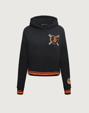Fashion labels Pro Standard Baltimore Orioles Mashup Rib Cropped Hoodie Embroidered fashion