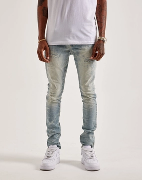 Fashion museums Smoke Rise Slim Wave Effect Jeans Everyday wear