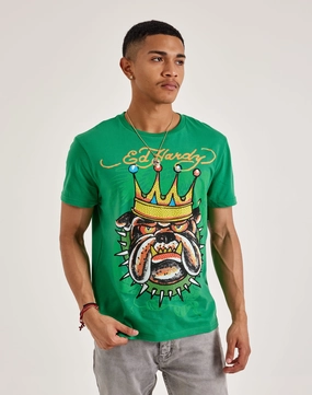 Fashion rental Ed Hardy Bulldog Rhinestone Tee Fashion trends