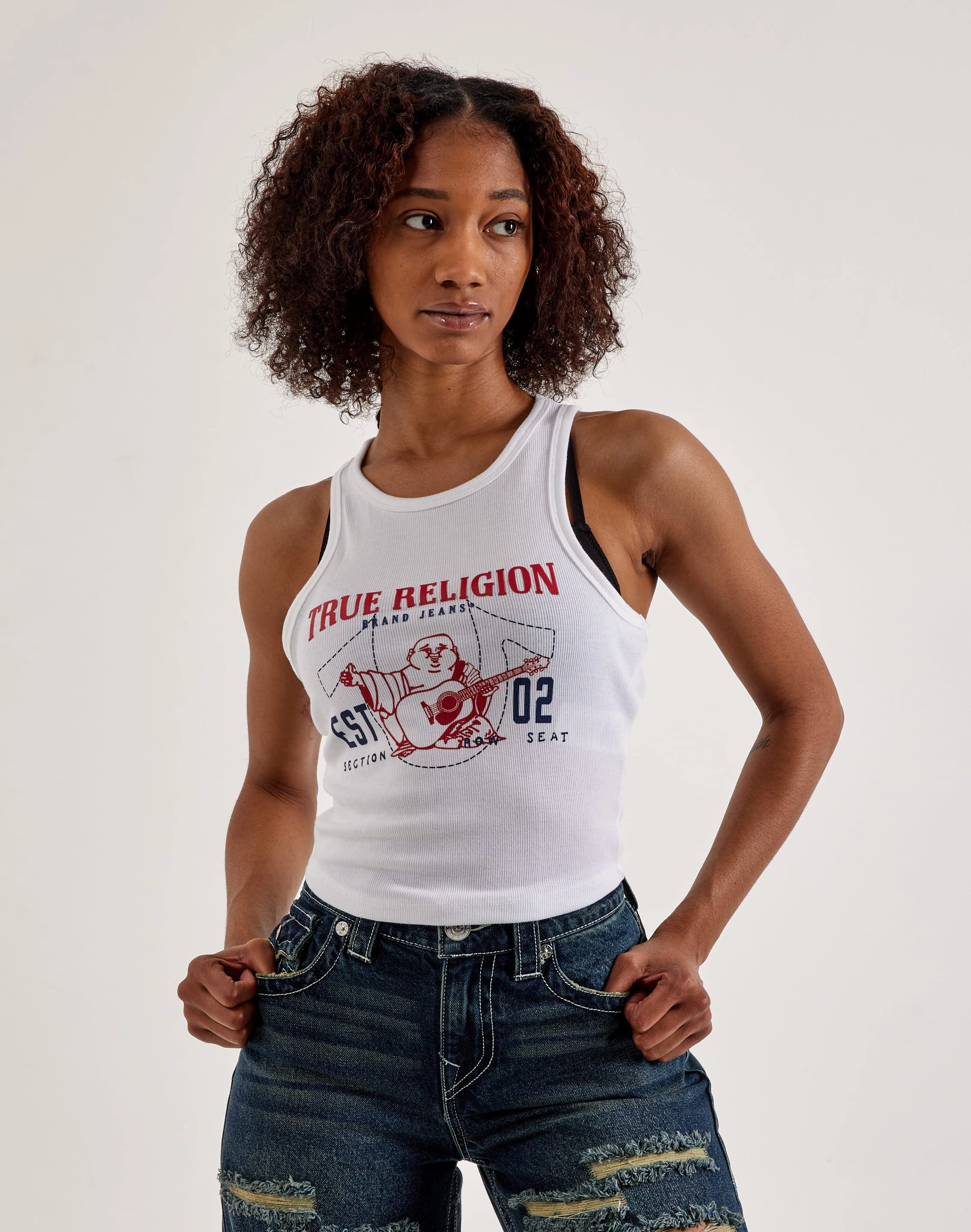 True Religion Buddha Goddess Tank Top Linen - crafted fashion Fashion care (washing, ironing, etc.)