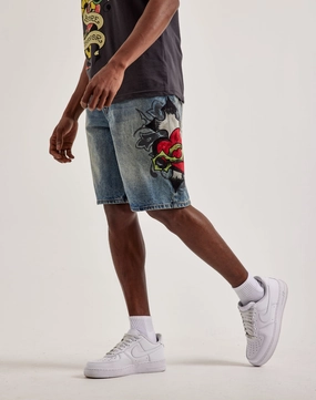 Fashion trends by region Ed Hardy Sacred Heart Denim Shorts Party wear