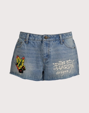 Fashionable options Ed Hardy BFly Denim Shorts Fashion rental