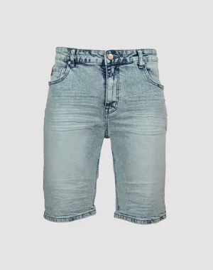 Grindhouse Acid Wash Denim Shorts - Blue Cotton - made fashion Fashionable goods