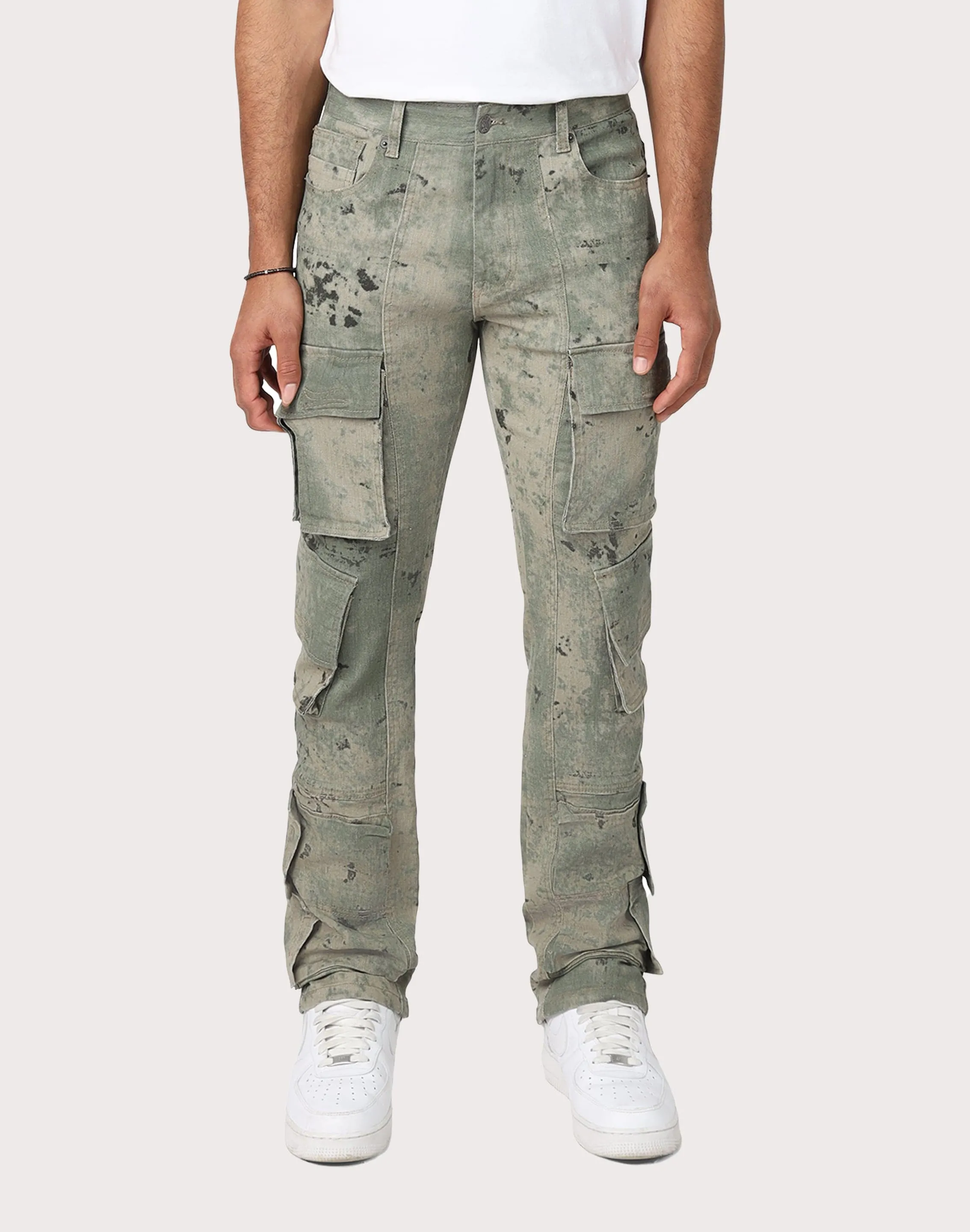 Grindhouse Camo Green Solar Cargo Pants Clearance fashion Clothing assortments