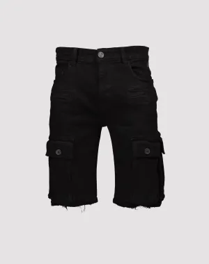 Grindhouse Cargo Pocket Denim Black Shorts Nylon - included fashion Clearance fashion