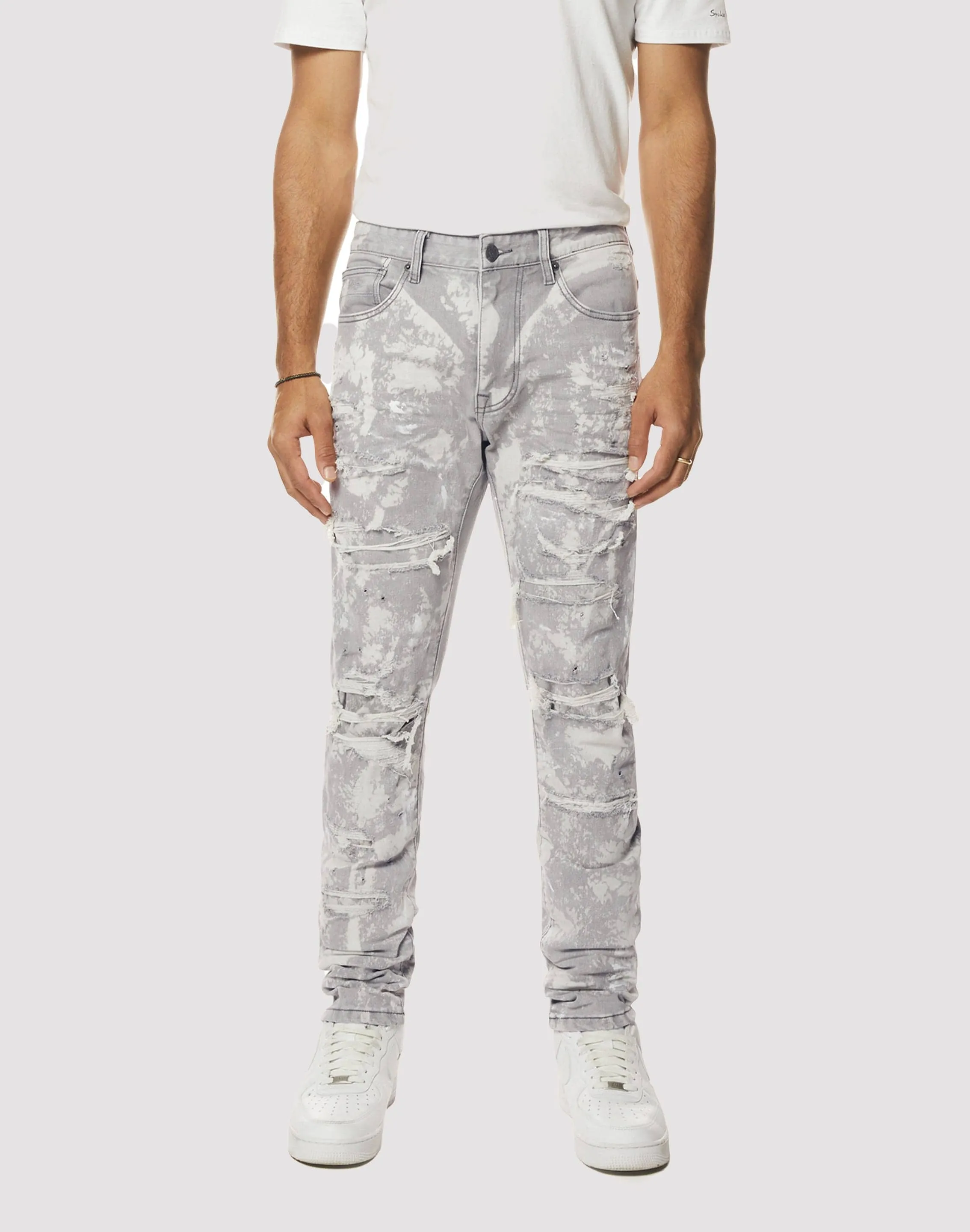 Grindhouse Confetti Easy Slim Fit Denim Grey Jeans Denim products Classic fashion pieces