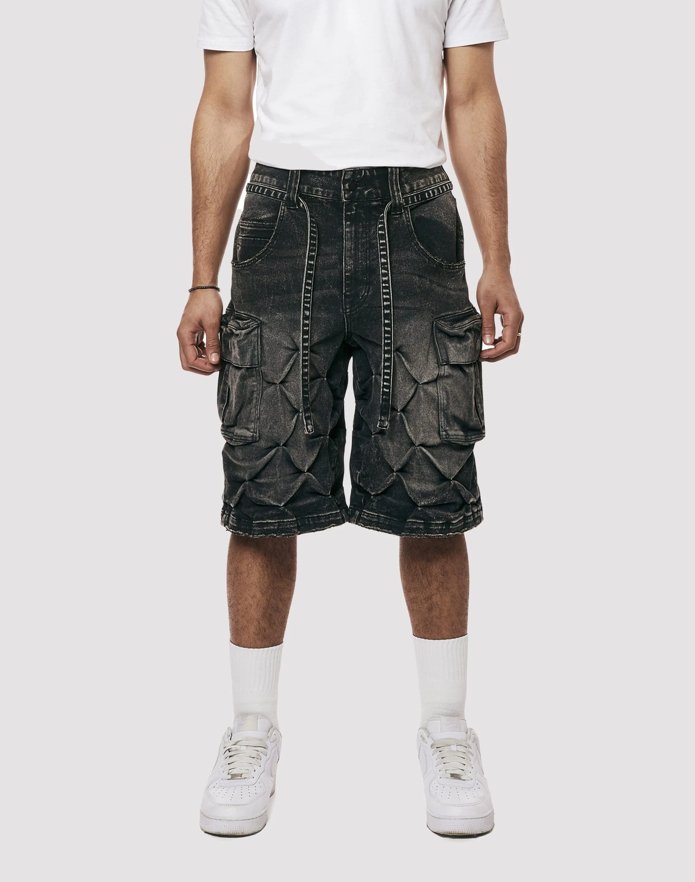 Grindhouse Diamond Pinch Cargo Denim Shorts Fashion archives Denim products