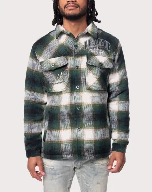 Grindhouse Spruce Green Plaid Shacket Recycled fashion materials Fashion must - haves