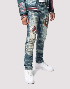 Grindhouse Varsity Slim Fit Alley Jeans Recycled fashion materials Fashion technology
