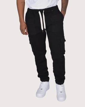 Grindhouse Black Cargo Twill Pants Beaded fashion items Silk - fabric fashion