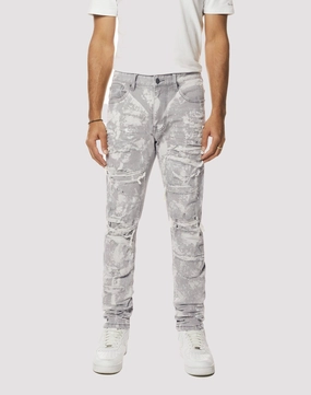 Grindhouse Confetti Easy Slim Fit Denim Grey Jeans Bohemian style items Wool - sourced fashion