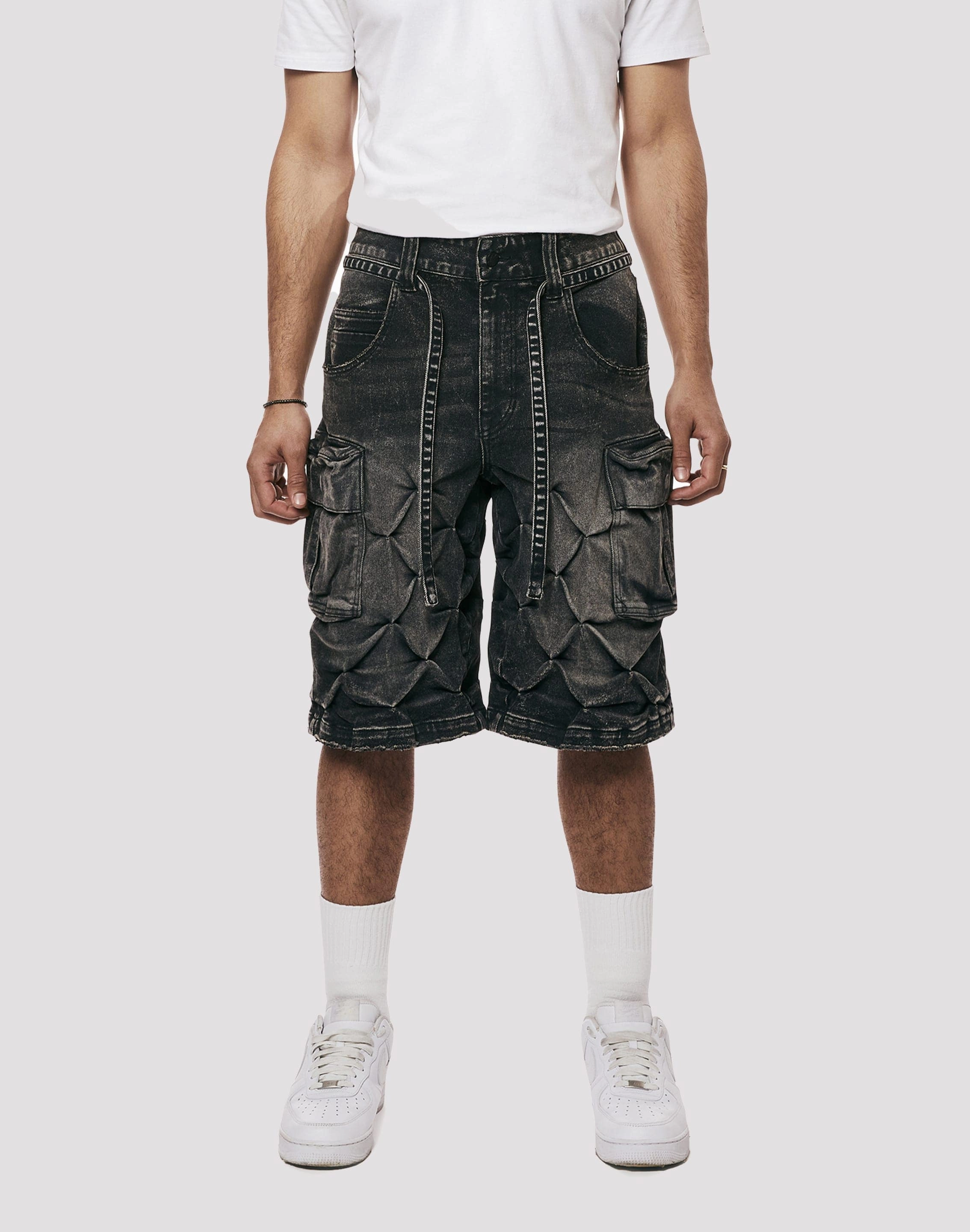 Grindhouse Diamond Pinch Cargo Denim Shorts Fashion archives Denim products