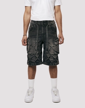 Grindhouse Diamond Pinch Cargo Denim Shorts Fashion archives Denim products