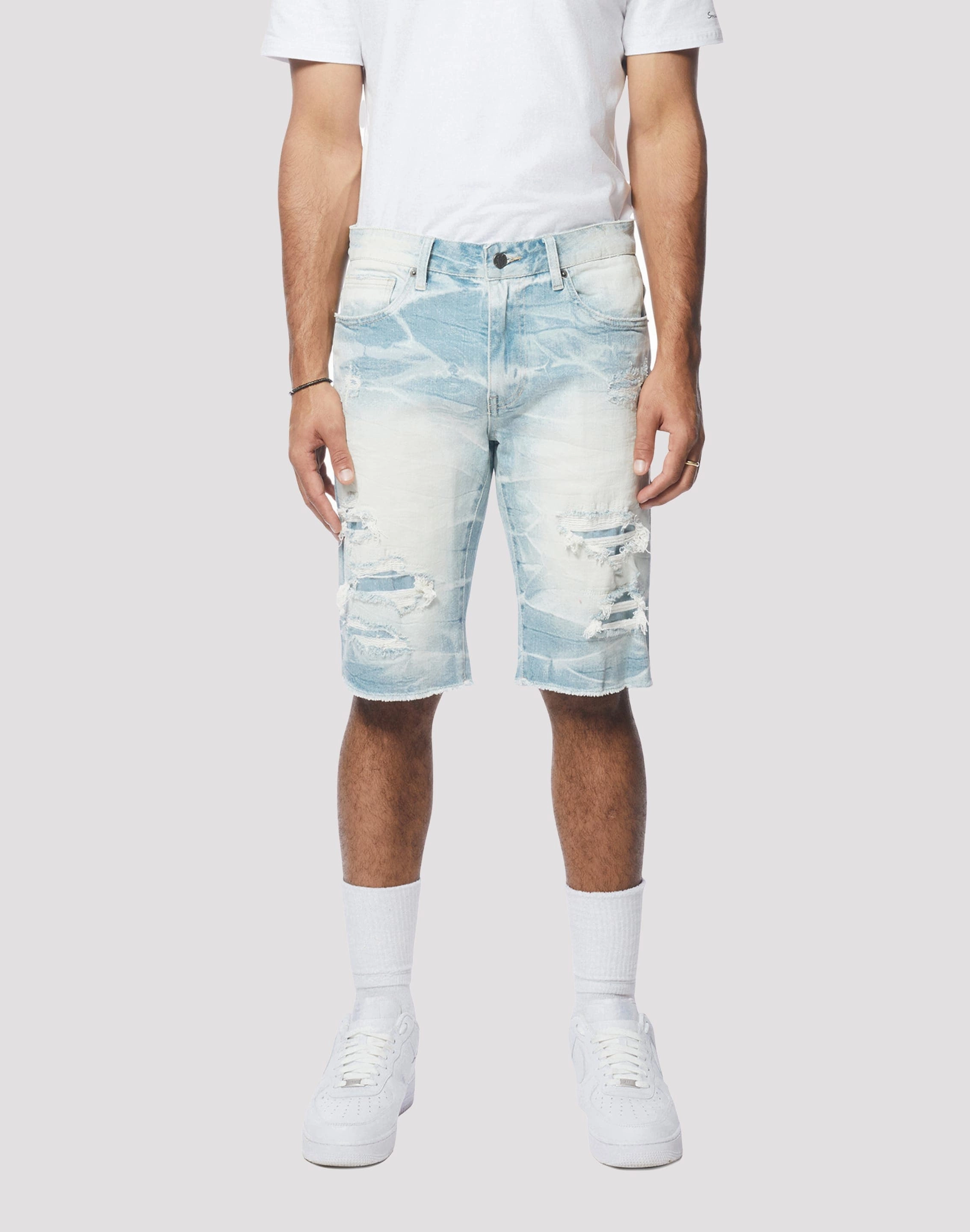 Grindhouse Essential Denim Speckle Blue Shorts Free shipping offers Fashion catalog