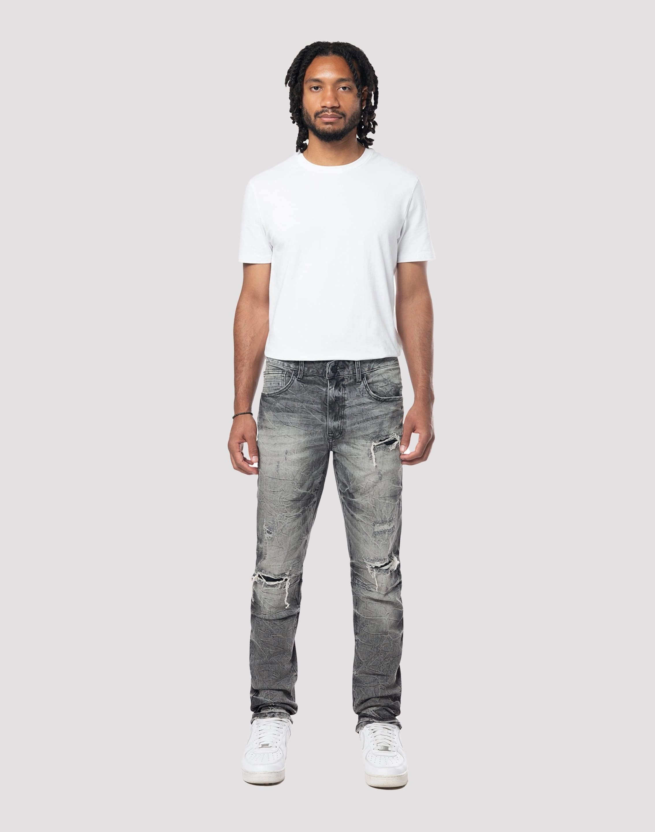 Grindhouse Lightning Effect Slim Fit Eris Jean Suede - finished fashion Denim products