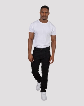 Grindhouse Multi Seam Ripped Denim Black Jeans Party wear Leather - material fashion