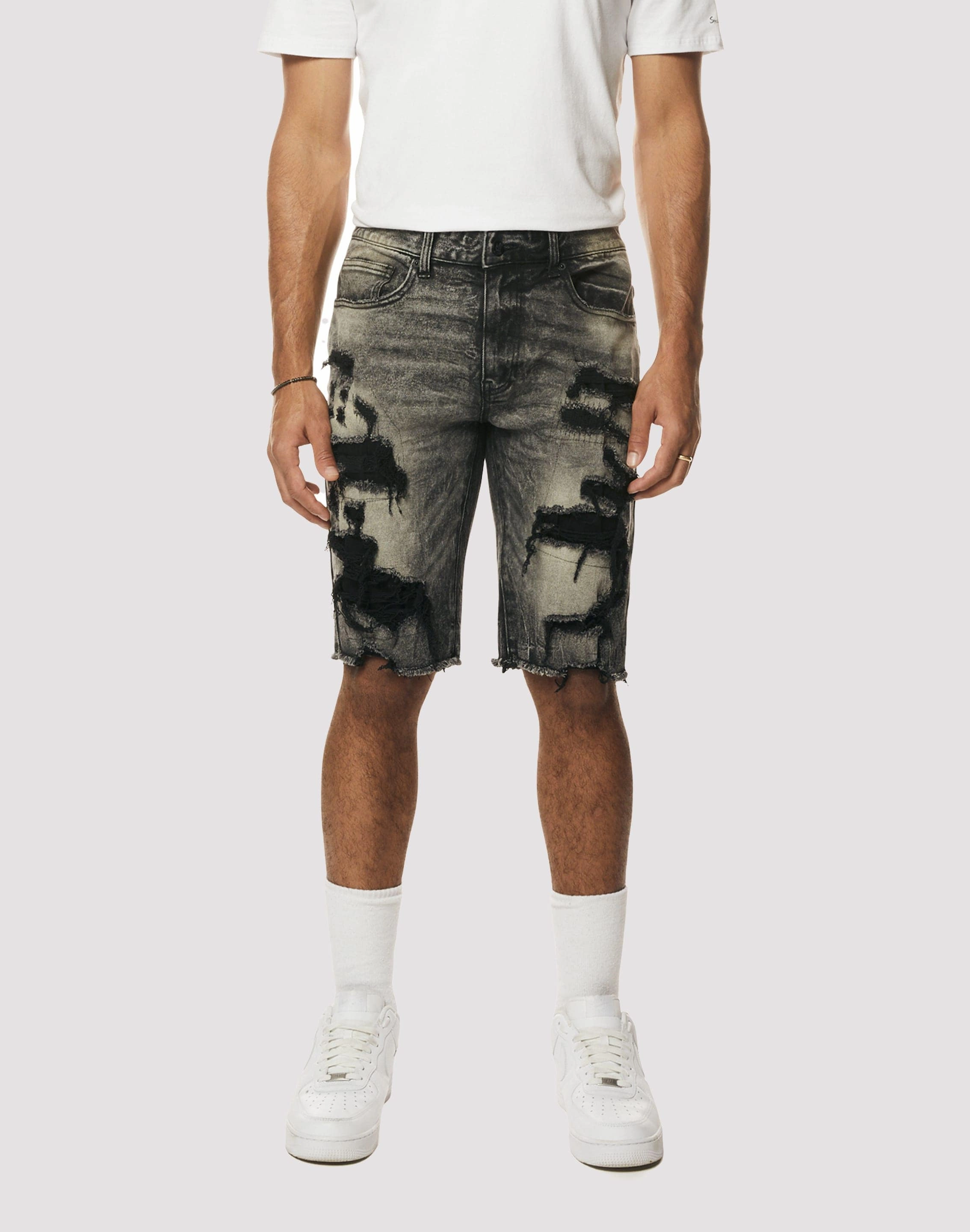 Grindhouse Rip N Repair Bali Denim Grey Shorts Fashion must - haves High - end fashion