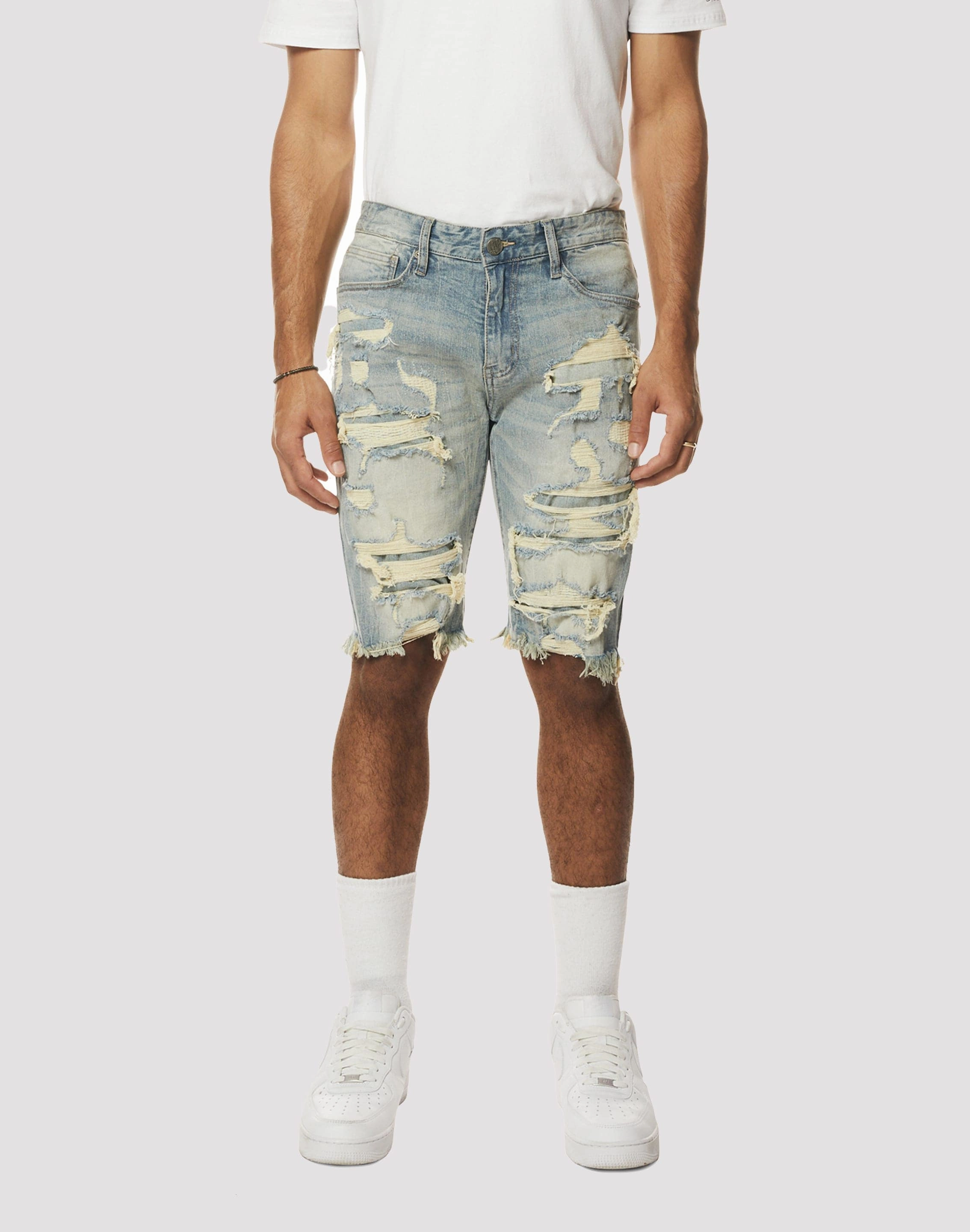 Grindhouse Rip N Repair Seville Denim Shorts Spandex - incorporated fashion Best - selling fashion