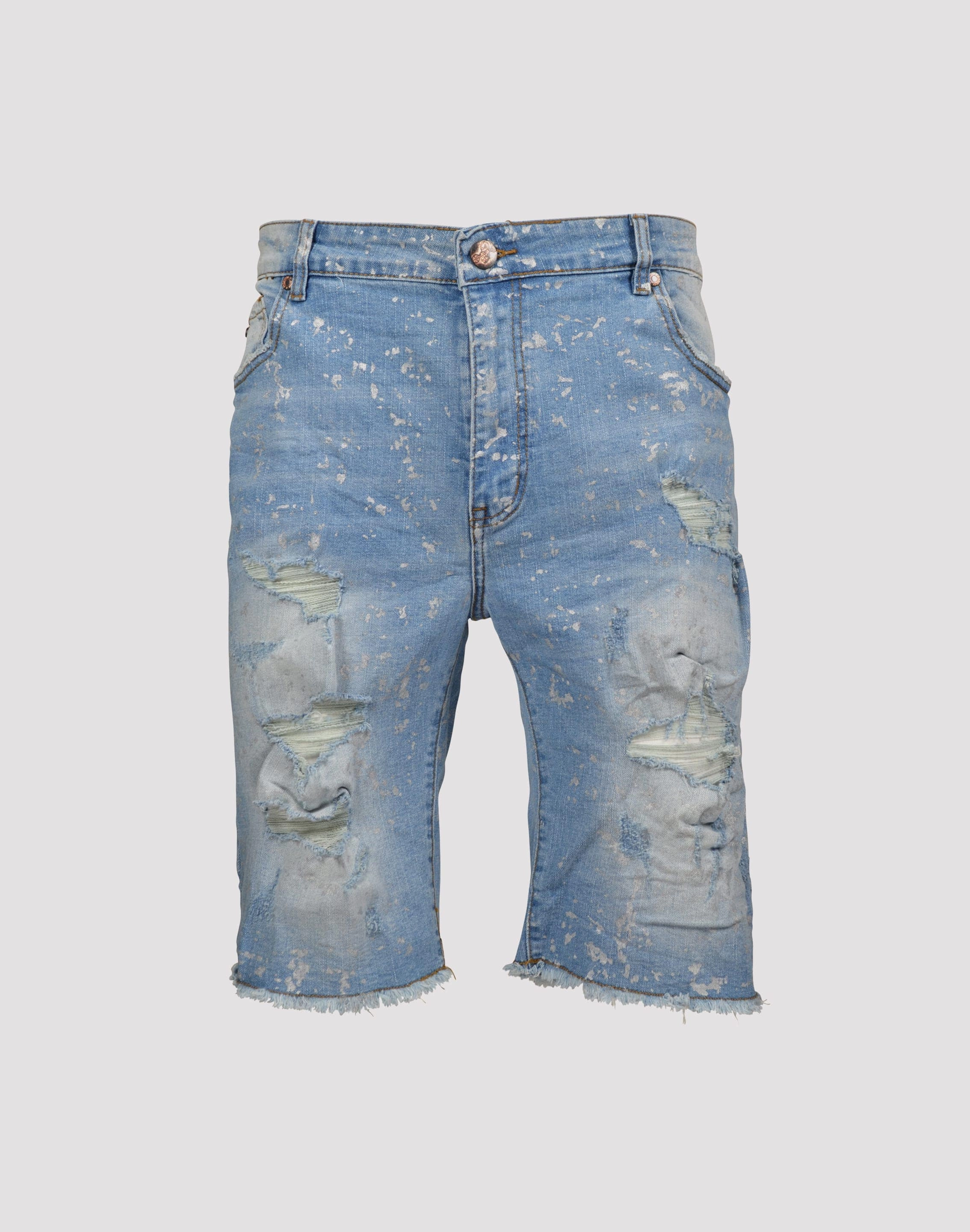 Grindhouse Ripped with Metallic Flecks Denim Shorts Trendy gear Embroidered fashion