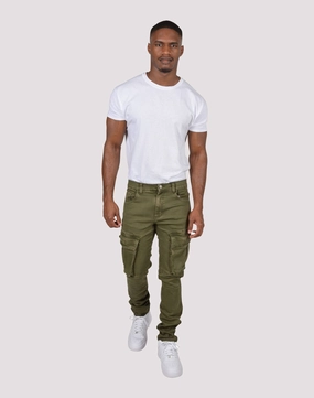 Grindhouse Side Cargo Pocket Denim Jeans Linen - crafted fashion Fashion must - haves