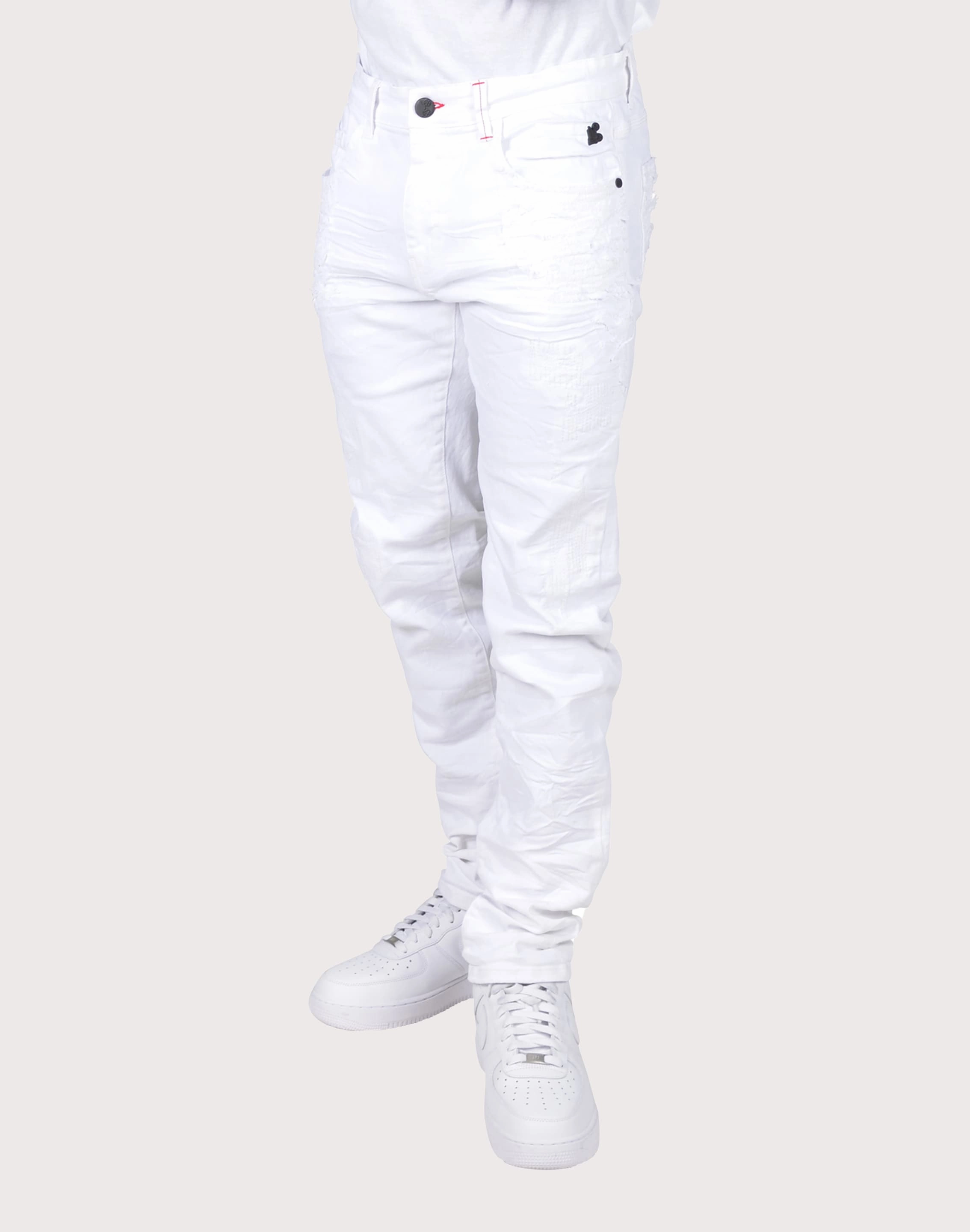 Grindhouse Textured Applique Jeans Linen - crafted fashion Clothing types