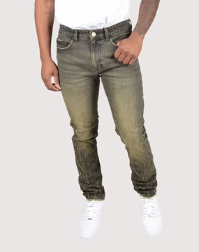 Grindhouse Tinted Slim Scratched Denim Jeans Party wear Fashion inspiration