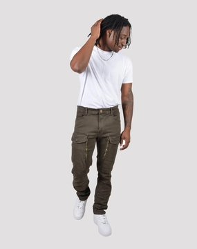Grindhouse Twill Front Cargo Log Zip Pants Spandex - incorporated fashion Lace - detailed fashion