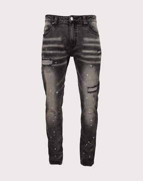 Grindhouse Washed With Mini Rips Slim Fit Denim Jeans Fashion exhibitions Street fashion