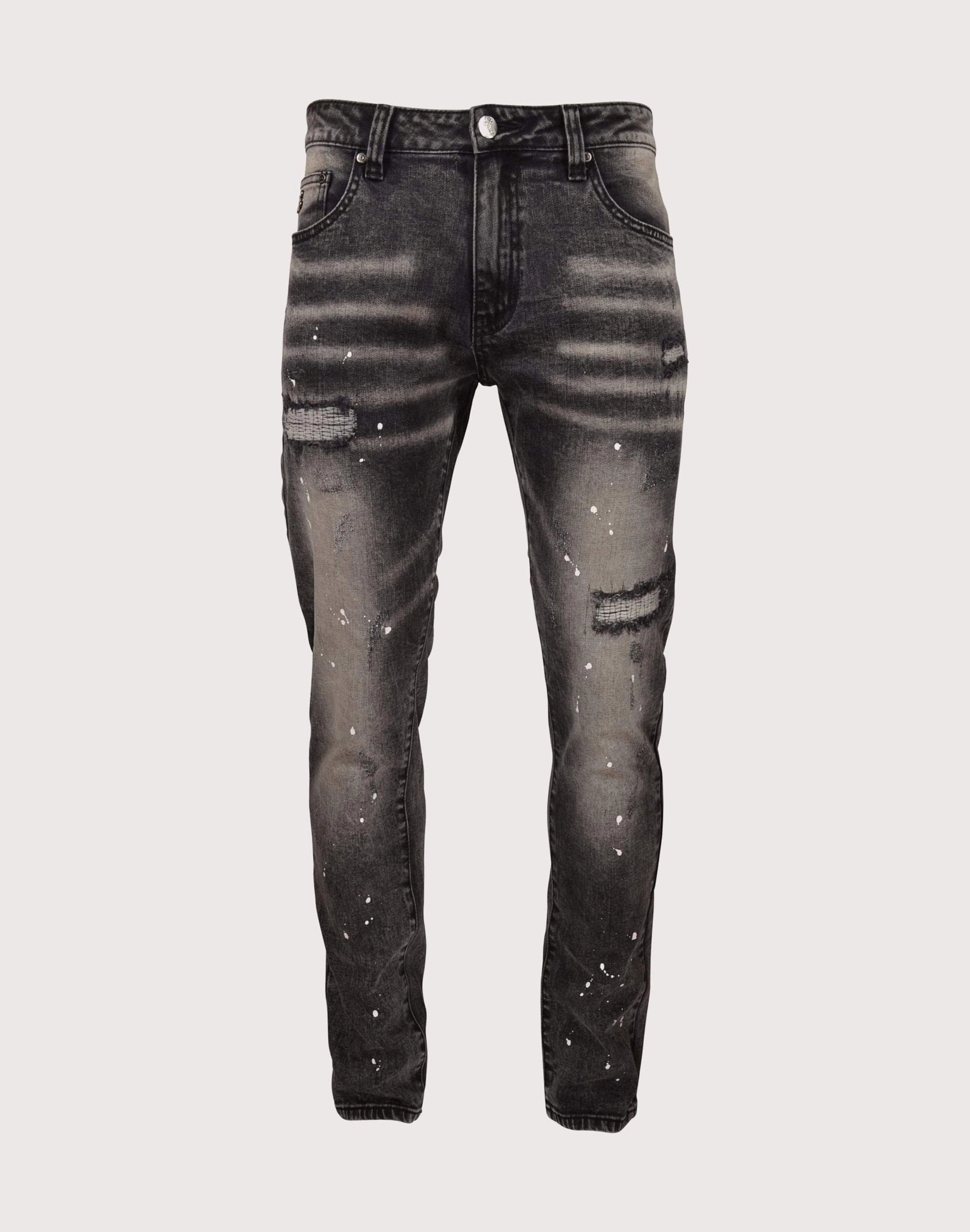 Grindhouse Washed With Mini Rips Slim Fit Denim Jeans Recycled fashion materials Wool - sourced fashion