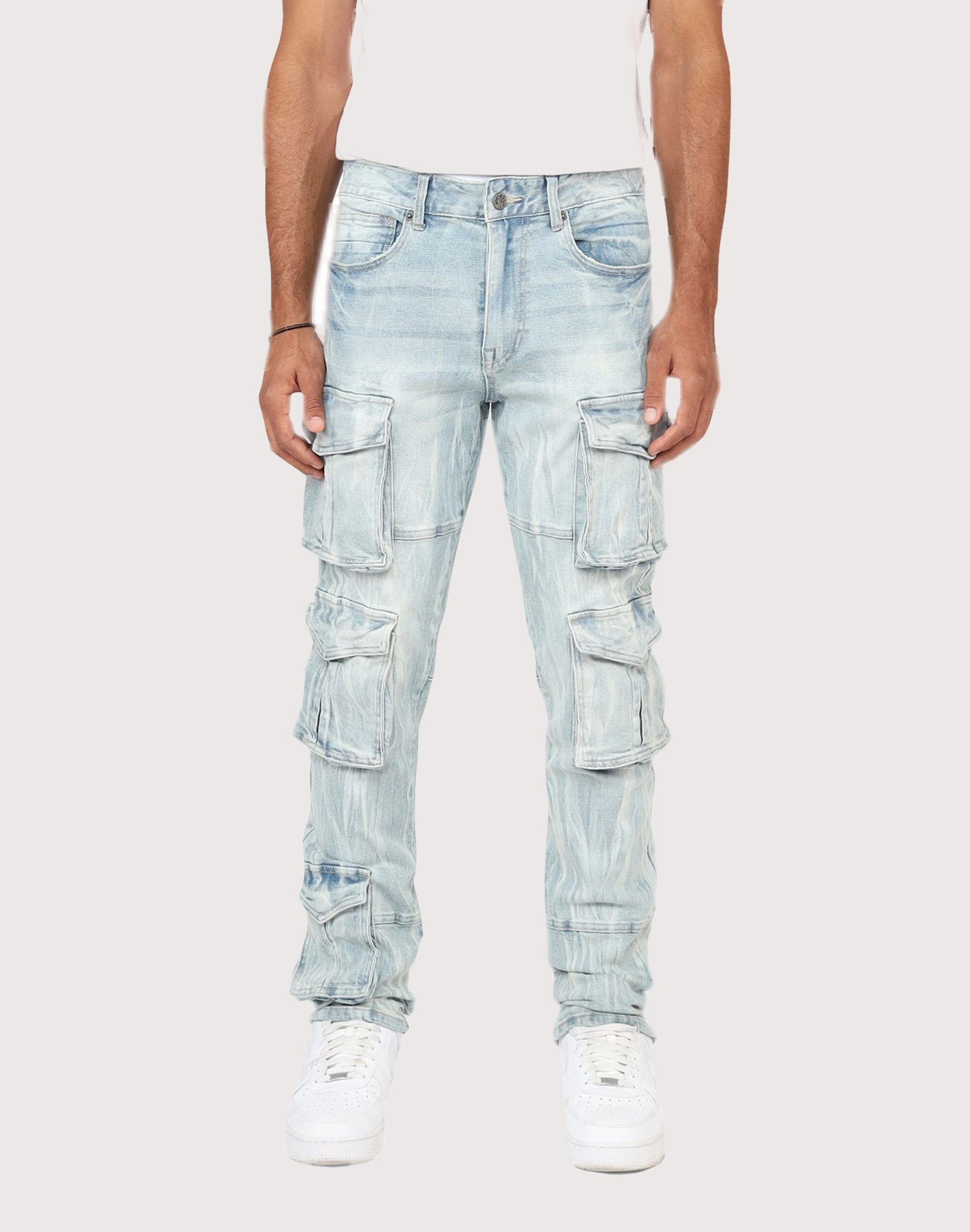 High - end fashion Grindhouse Cargo Slim Fit Jeans Upcycled fashion