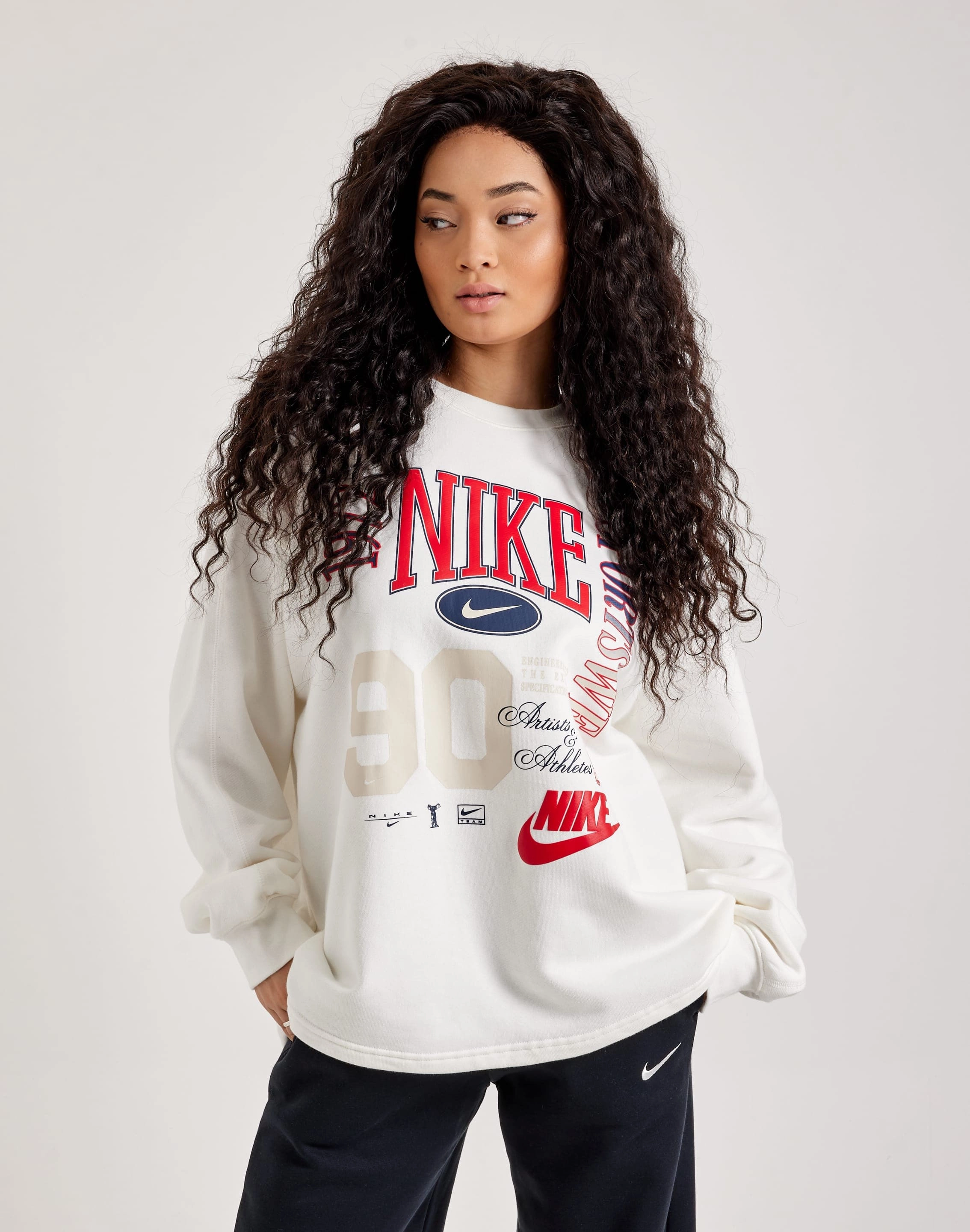 Hip - hop fashion Nike Oversized French Terry Crewneck Sweatshirt Fashion photography