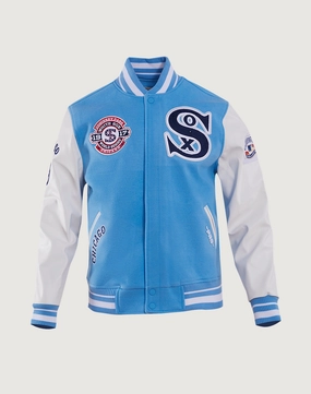Hip - hop fashion Pro Standard Chicago White Sox Retro Classic Rib Wool Varsity Jacket Suede - finished fashion
