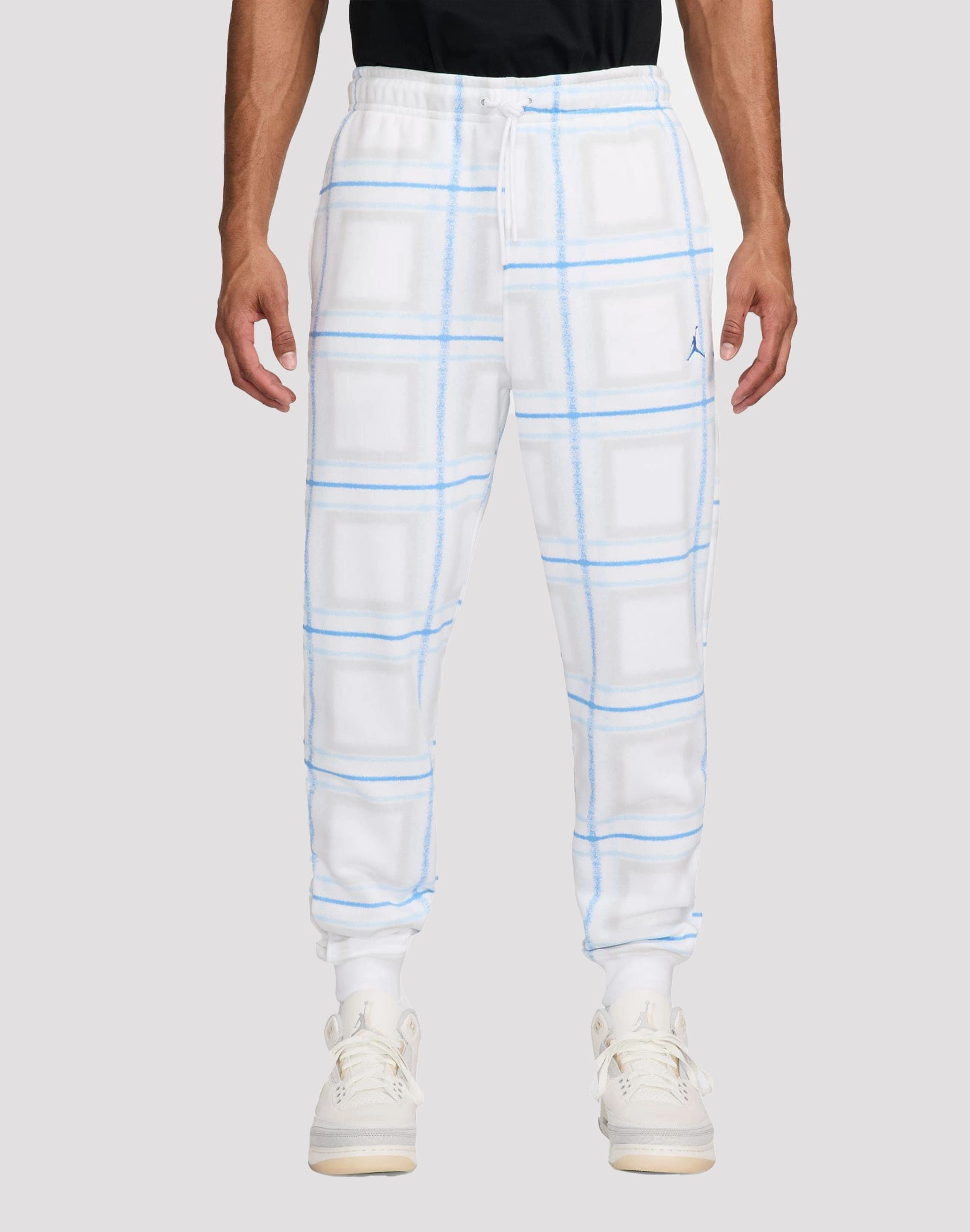 Jordan Essentials Fleece Holiday White Plaid Pants Luxury fashion items Denim products