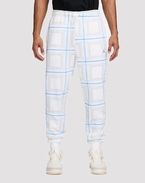Jordan Essentials Fleece Holiday White Plaid Pants Luxury fashion items Denim products