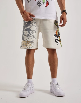 Lace - detailed fashion Ed Hardy Panther Snake Fleece Shorts Clothing types