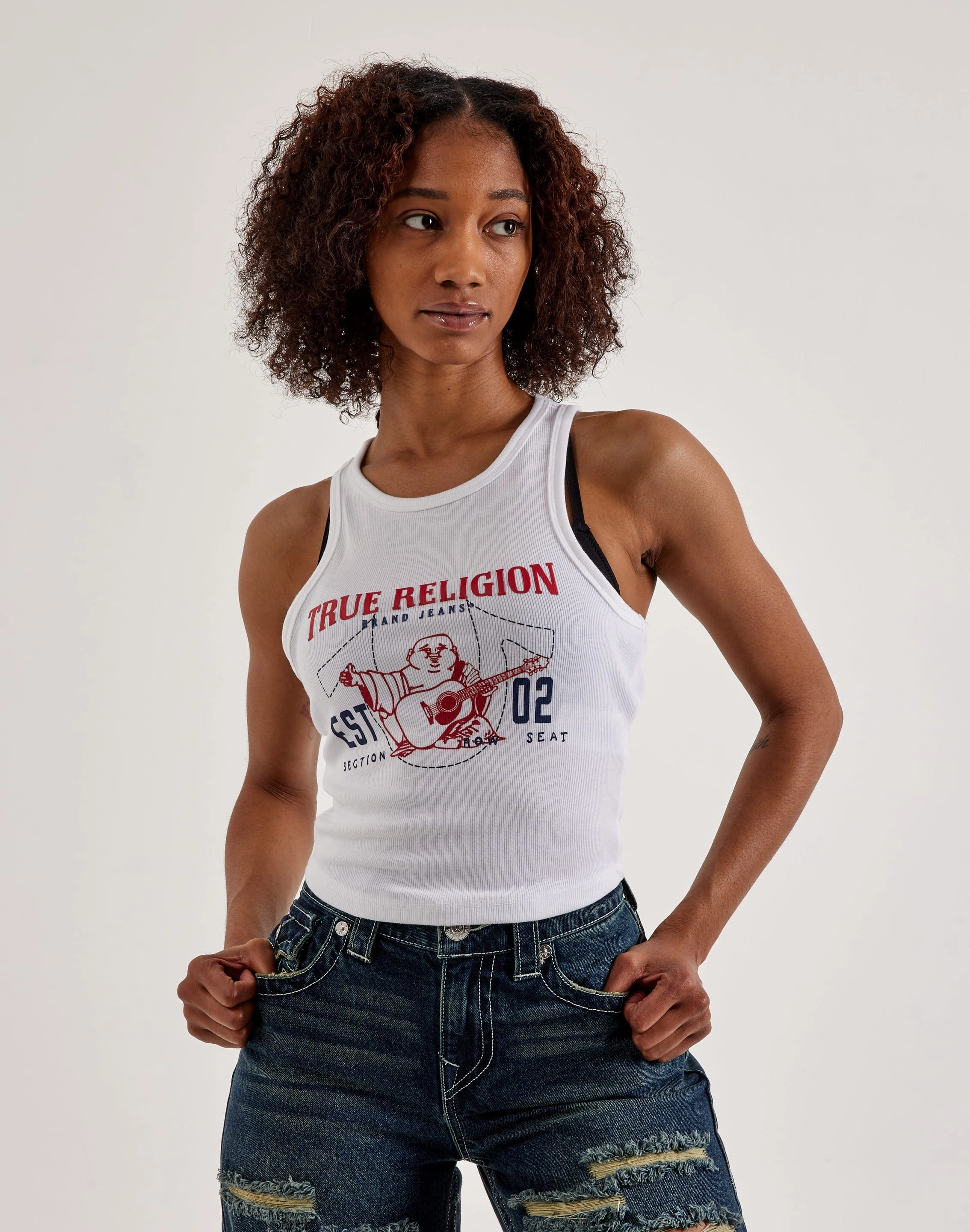 Lace - detailed fashion True Religion Buddha Goddess Tank Top Fashion collections