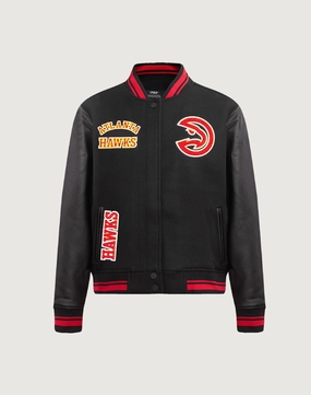Leather - material fashion Pro Standard Atlanta Hawks Retro Classic Rib Wool Varsity Jacket Best - selling fashion