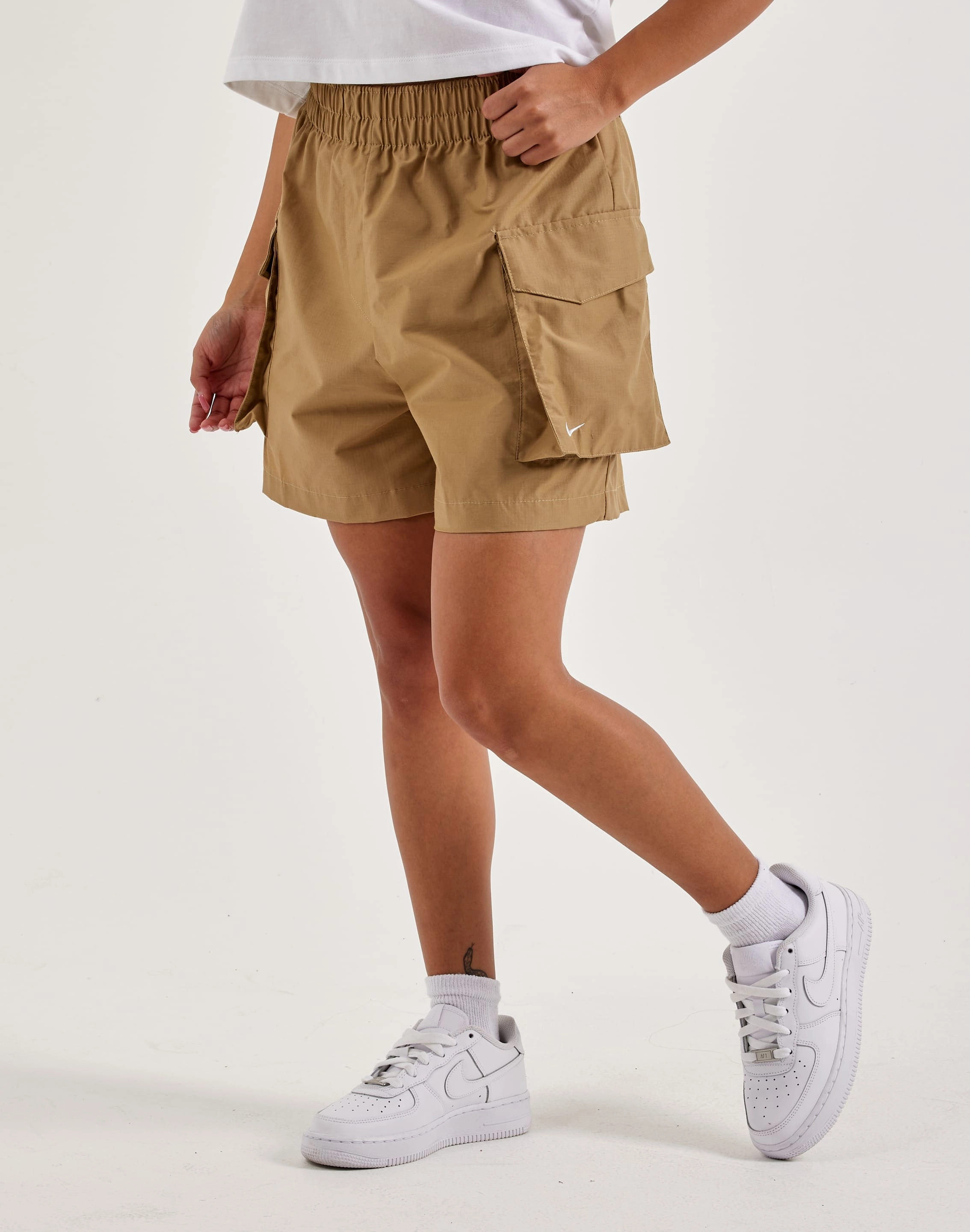 Linen - crafted fashion Nike Essential Woven High-Waisted Cargo Shorts Recycled fashion materials